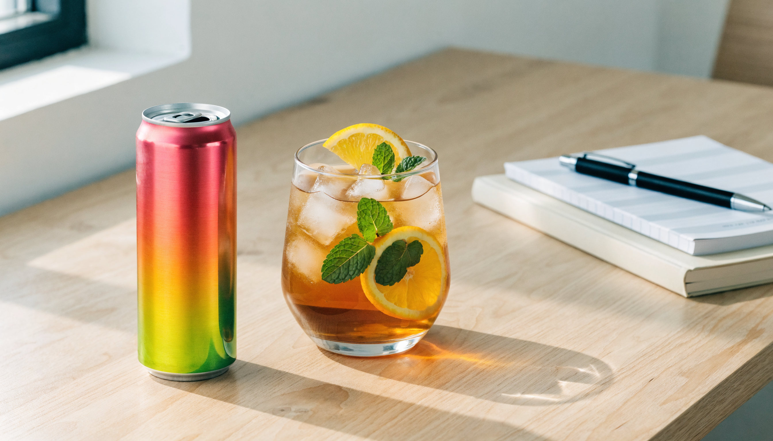 Boisson energisante et the glace pour rester concentre pendant la rentree